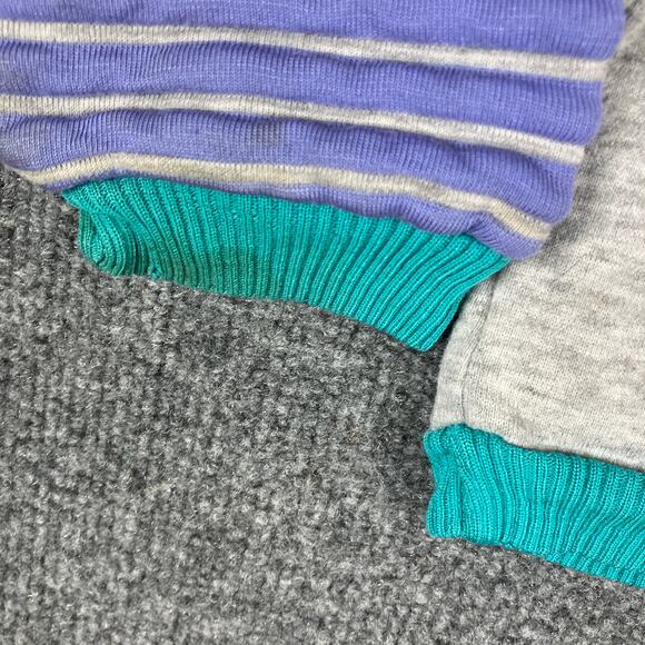 Hush Puppies Sweatshirt Kids 5 Gray Clown Parade Striped Sleeves Retro 80s - Picture 3 of 6